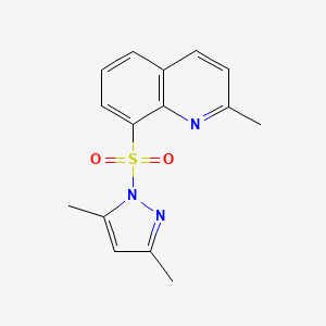 molecular formula C15H15N3O2S B5759671 8-[(3,5-dimethyl-1H-pyrazol-1-yl)sulfonyl]-2-methylquinoline 