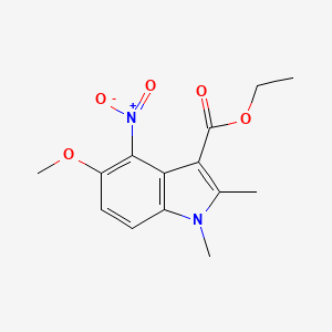 molecular formula C14H16N2O5 B5759687 ethyl 5-methoxy-1,2-dimethyl-4-nitro-1H-indole-3-carboxylate 
