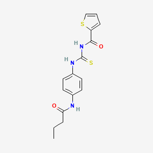 molecular formula C16H17N3O2S2 B5759699 N-({[4-(butyrylamino)phenyl]amino}carbonothioyl)-2-thiophenecarboxamide 