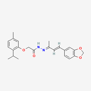 molecular formula C23H26N2O4 B5759707 N'-[3-(1,3-benzodioxol-5-yl)-1-methyl-2-propen-1-ylidene]-2-(2-isopropyl-5-methylphenoxy)acetohydrazide 