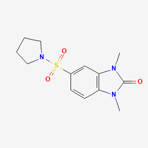 molecular formula C13H17N3O3S B5759709 1,3-dimethyl-5-(1-pyrrolidinylsulfonyl)-1,3-dihydro-2H-benzimidazol-2-one 