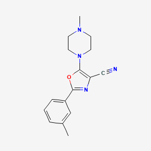 2-(3-methylphenyl)-5-(4-methyl-1-piperazinyl)-1,3-oxazole-4-carbonitrile