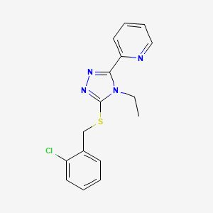 molecular formula C16H15ClN4S B5759742 2-{5-[(2-chlorobenzyl)thio]-4-ethyl-4H-1,2,4-triazol-3-yl}pyridine CAS No. 618415-53-5