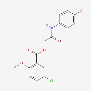 molecular formula C16H13ClFNO4 B5759749 2-[(4-fluorophenyl)amino]-2-oxoethyl 5-chloro-2-methoxybenzoate 