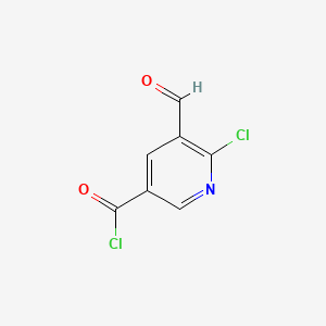 molecular formula C7H3Cl2NO2 B575976 6-Chloro-5-formylpyridine-3-carbonyl chloride CAS No. 176433-64-0