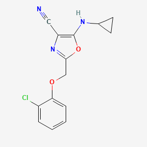 2-[(2-chlorophenoxy)methyl]-5-(cyclopropylamino)-1,3-oxazole-4-carbonitrile