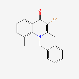 1-benzyl-3-bromo-2,8-dimethyl-4(1H)-quinolinone