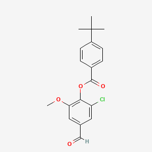 molecular formula C19H19ClO4 B5759783 2-chloro-4-formyl-6-methoxyphenyl 4-tert-butylbenzoate 