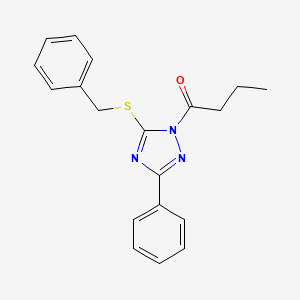 molecular formula C19H19N3OS B5759796 5-(benzylthio)-1-butyryl-3-phenyl-1H-1,2,4-triazole 