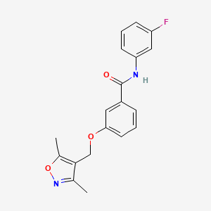 3-[(3,5-dimethyl-4-isoxazolyl)methoxy]-N-(3-fluorophenyl)benzamide