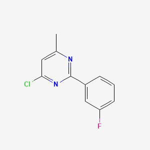 molecular formula C11H8ClFN2 B575983 4-Chloro-2-(3-fluorophenyl)-6-methylpyrimidine CAS No. 180606-98-8