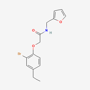 molecular formula C15H16BrNO3 B5759840 2-(2-bromo-4-ethylphenoxy)-N-(2-furylmethyl)acetamide 