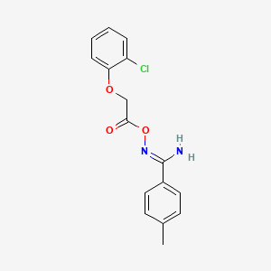 molecular formula C16H15ClN2O3 B5759885 N'-{[(2-chlorophenoxy)acetyl]oxy}-4-methylbenzenecarboximidamide 