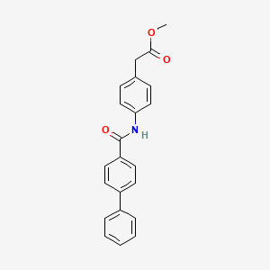 molecular formula C22H19NO3 B5759905 methyl {4-[(4-biphenylylcarbonyl)amino]phenyl}acetate 