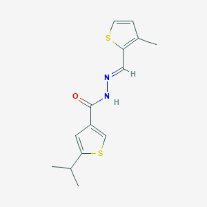 molecular formula C14H16N2OS2 B5759914 5-isopropyl-N'-[(3-methyl-2-thienyl)methylene]-3-thiophenecarbohydrazide 