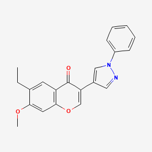 molecular formula C21H18N2O3 B5759986 6-ethyl-7-methoxy-3-(1-phenyl-1H-pyrazol-4-yl)-4H-chromen-4-one 