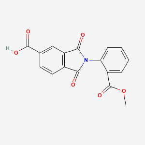 molecular formula C17H11NO6 B5759994 2-[2-(methoxycarbonyl)phenyl]-1,3-dioxo-5-isoindolinecarboxylic acid 