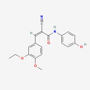 2-cyano-3-(3-ethoxy-4-methoxyphenyl)-N-(4-hydroxyphenyl)acrylamide