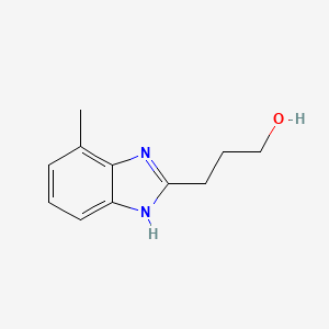 molecular formula C11H14N2O B576002 3-(4-methyl-1H-benzo[d]imidazol-2-yl)propan-1-ol CAS No. 191794-08-8