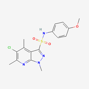 molecular formula C16H17ClN4O3S B5760038 5-chloro-N-(4-methoxyphenyl)-1,4,6-trimethyl-1H-pyrazolo[3,4-b]pyridine-3-sulfonamide 