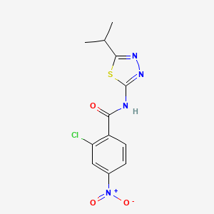 molecular formula C12H11ClN4O3S B5760056 2-chloro-N-(5-isopropyl-1,3,4-thiadiazol-2-yl)-4-nitrobenzamide 