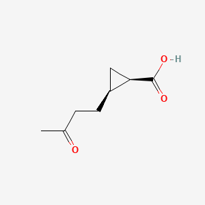 molecular formula C8H12O3 B576006 (1R,2S)-2-(3-oxobutyl)cyclopropane-1-carboxylic acid CAS No. 176791-03-0