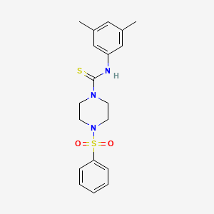 molecular formula C19H23N3O2S2 B5760064 N-(3,5-dimethylphenyl)-4-(phenylsulfonyl)-1-piperazinecarbothioamide 