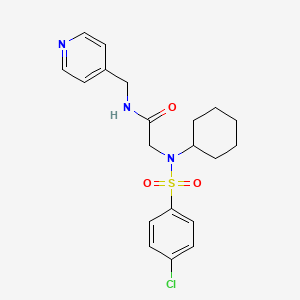 molecular formula C20H24ClN3O3S B5760075 N~2~-[(4-chlorophenyl)sulfonyl]-N~2~-cyclohexyl-N~1~-(4-pyridinylmethyl)glycinamide CAS No. 433245-34-2