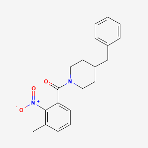 molecular formula C20H22N2O3 B5760093 4-benzyl-1-(3-methyl-2-nitrobenzoyl)piperidine 