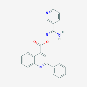 molecular formula C22H16N4O2 B5760099 N'-{[(2-phenyl-4-quinolinyl)carbonyl]oxy}-3-pyridinecarboximidamide 