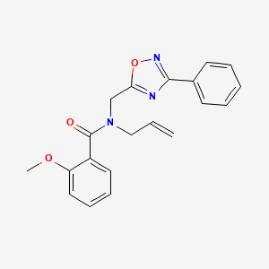 molecular formula C20H19N3O3 B5760101 N-allyl-2-methoxy-N-[(3-phenyl-1,2,4-oxadiazol-5-yl)methyl]benzamide 