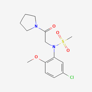 molecular formula C14H19ClN2O4S B5760175 N-(5-chloro-2-methoxyphenyl)-N-[2-oxo-2-(1-pyrrolidinyl)ethyl]methanesulfonamide 