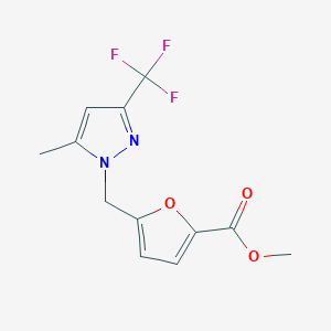 molecular formula C12H11F3N2O3 B5760179 methyl 5-{[5-methyl-3-(trifluoromethyl)-1H-pyrazol-1-yl]methyl}-2-furoate 