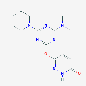 molecular formula C14H19N7O2 B5760227 6-{[4-(dimethylamino)-6-(1-piperidinyl)-1,3,5-triazin-2-yl]oxy}-3-pyridazinol 