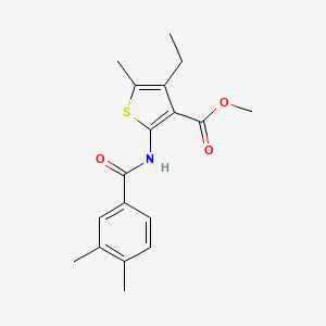 molecular formula C18H21NO3S B5760247 methyl 2-[(3,4-dimethylbenzoyl)amino]-4-ethyl-5-methyl-3-thiophenecarboxylate 