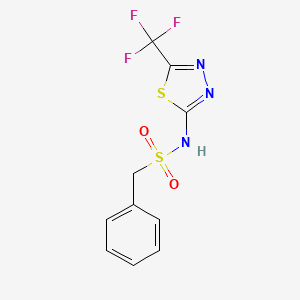 molecular formula C10H8F3N3O2S2 B5760255 1-phenyl-N-[5-(trifluoromethyl)-1,3,4-thiadiazol-2-yl]methanesulfonamide 