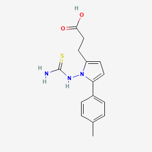 molecular formula C15H17N3O2S B5760269 3-[1-[(aminocarbonothioyl)amino]-5-(4-methylphenyl)-1H-pyrrol-2-yl]propanoic acid 