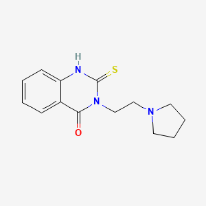 molecular formula C14H17N3OS B5760310 3-[2-(1-pyrrolidinyl)ethyl]-2-thioxo-2,3-dihydro-4(1H)-quinazolinone 