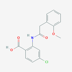 molecular formula C16H14ClNO4 B5760396 4-chloro-2-{[(2-methoxyphenyl)acetyl]amino}benzoic acid 