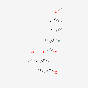 molecular formula C19H18O5 B5760404 2-乙酰基-5-甲氧基苯基-3-(4-甲氧基苯基)丙烯酸酯 