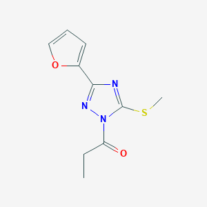 molecular formula C10H11N3O2S B5760443 3-(2-furyl)-5-(methylthio)-1-propionyl-1H-1,2,4-triazole 