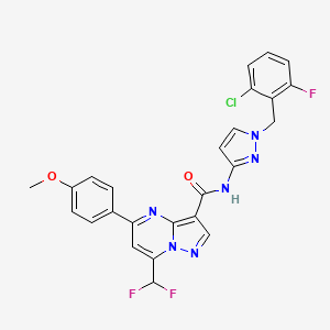 molecular formula C25H18ClF3N6O2 B5760462 N-[1-(2-chloro-6-fluorobenzyl)-1H-pyrazol-3-yl]-7-(difluoromethyl)-5-(4-methoxyphenyl)pyrazolo[1,5-a]pyrimidine-3-carboxamide 