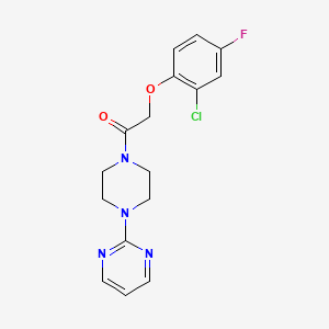 molecular formula C16H16ClFN4O2 B5760474 2-{4-[(2-chloro-4-fluorophenoxy)acetyl]-1-piperazinyl}pyrimidine 