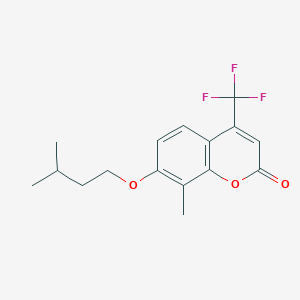 molecular formula C16H17F3O3 B5760479 8-methyl-7-(3-methylbutoxy)-4-(trifluoromethyl)-2H-chromen-2-one 