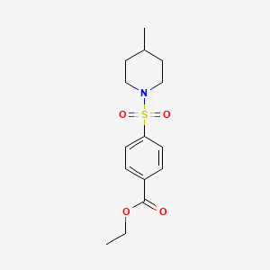molecular formula C15H21NO4S B5760499 ethyl 4-[(4-methyl-1-piperidinyl)sulfonyl]benzoate 
