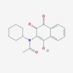 molecular formula C18H19NO4 B5760557 N-cyclohexyl-N-(3-hydroxy-1,4-dioxo-1,4-dihydro-2-naphthalenyl)acetamide 