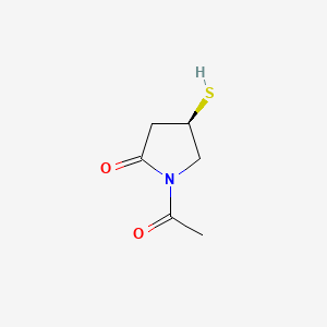 molecular formula C6H9NO2S B576056 (R)-1-Acetyl-4-mercaptopyrrolidin-2-one CAS No. 162753-54-0