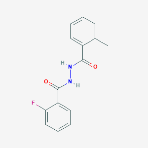 molecular formula C15H13FN2O2 B5760585 2-fluoro-N'-(2-methylbenzoyl)benzohydrazide 