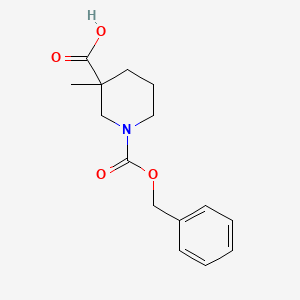 molecular formula C15H19NO4 B576059 1-[(Benzyloxy)carbonyl]-3-methylpiperidine-3-carboxylic acid CAS No. 174543-78-3