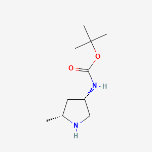 molecular formula C10H20N2O2 B576060 tert-butyl ((3S,5R)-5-methylpyrrolidin-3-yl)carbamate CAS No. 181141-39-9